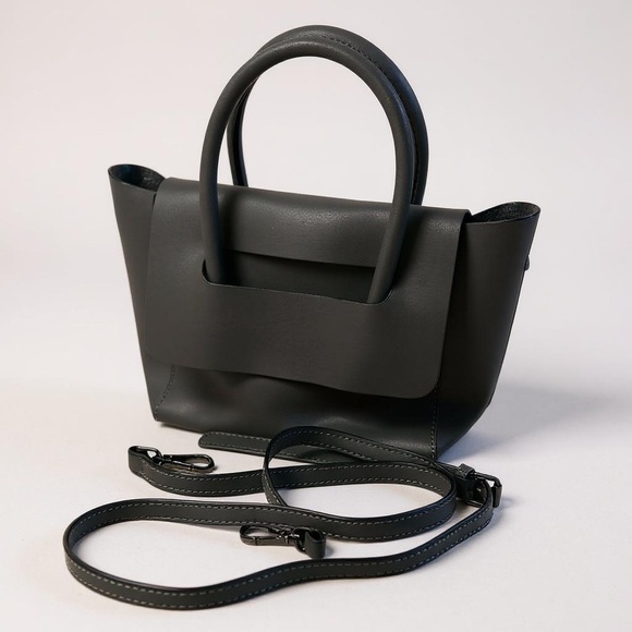 UNITUDE Leather Crossbody Purse Dark Gray | Compact Minimalist | Discontinued - Picture 1 of 4